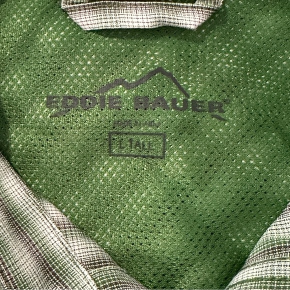 Eddie Bauer Expedition Guide Green Plaid Sun Protection Vented Outdoor Shirt LT - Picture 9 of 13